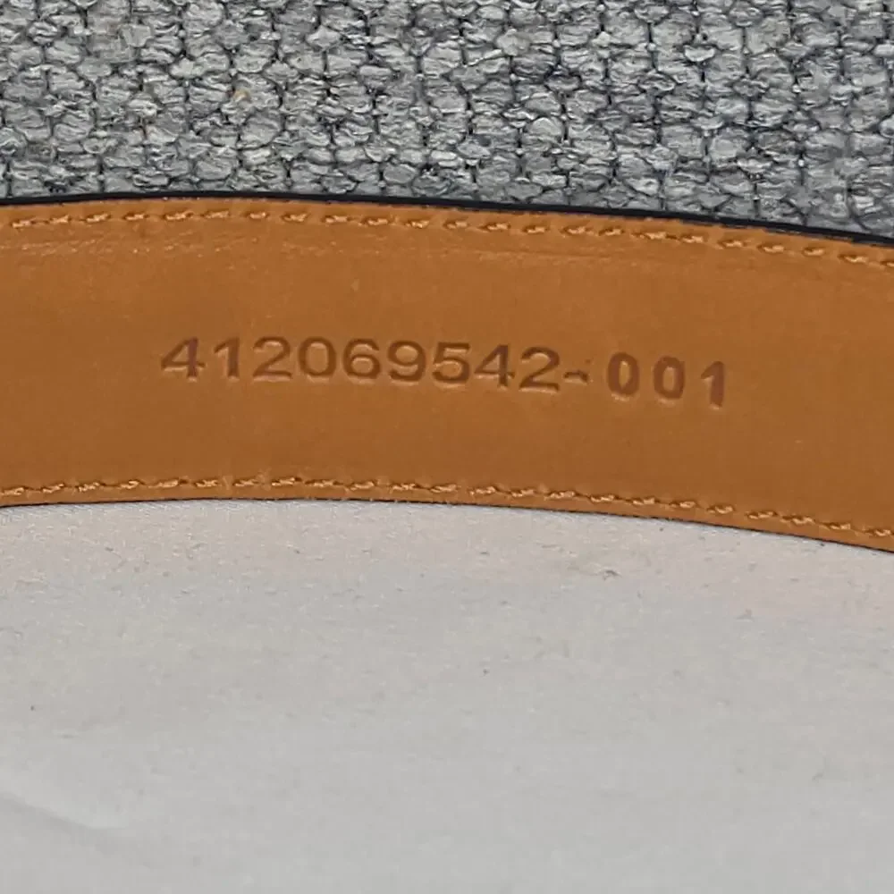 LAUREN RALPH LAUREN CROCO‑EMBOSSED LEATHER BELT – BLACK – SIZE MEDIUM